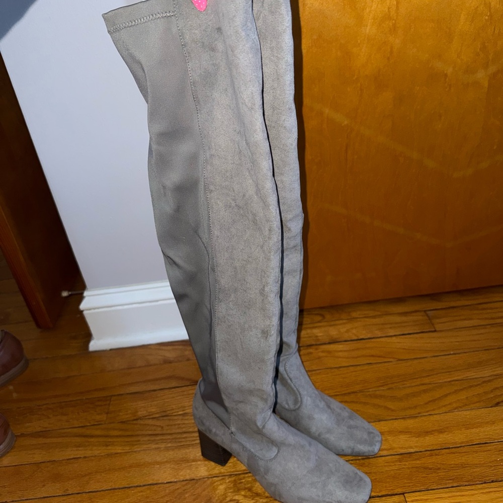 Gray Over-the-Knee Women's Boots